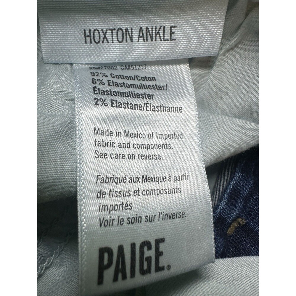 PAIGE Hoxton Ankle Socal Denim Blue Jeans Women's 23 NWOT - Picture 6 of 11